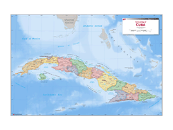 Cuba Political Wall Map
