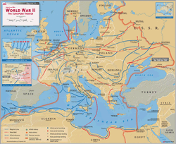 WWII Europe Wall Map