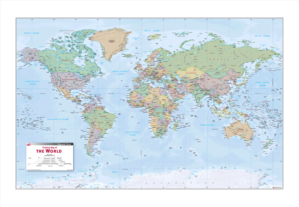 Political Wall Map Of The World