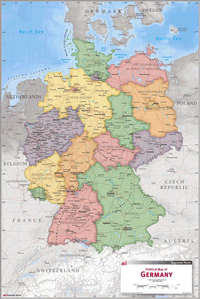 Germany Political Wall Map