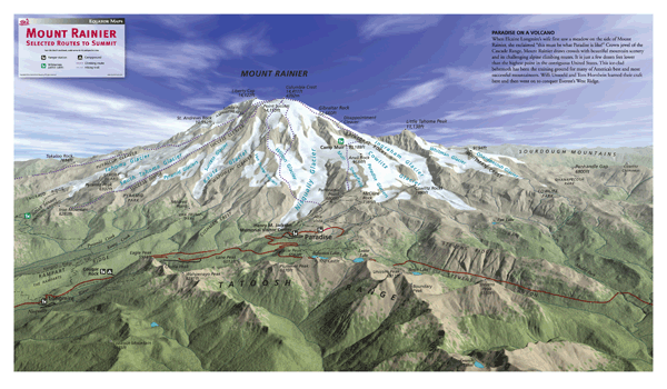 Mt. Rainier Wall Map