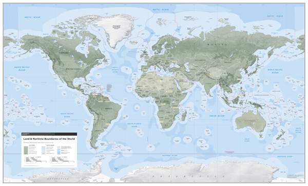 Sovereign Limits and Boundaries Wall Map