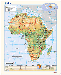 Africa Physical Wall Maps by GeoNova