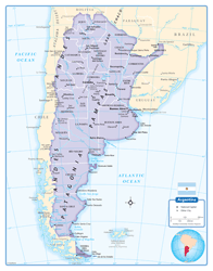 Argentina Wall Map GeoNova