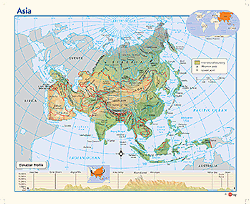 Asia Physical Wall Map GeoNova