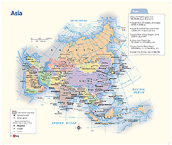 Asia Political Wall Map GeoNova