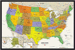 Contemporary USA Wall Map GeoNova