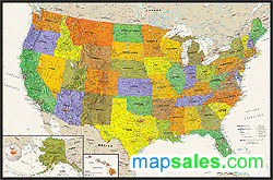 Contemporary USA Wall Map in Spanish by GeoNova