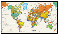 Contemporary World Wall Map