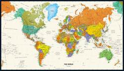 Contemporary World Wall Map