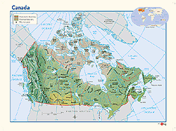 Canada Physical Wall Maps by GeoNova