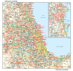 Chicago, IL Wall Map