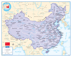 China Wall Map GeoNova