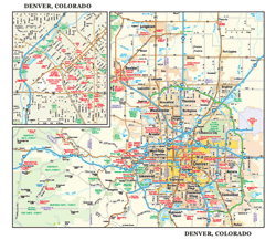 Denver, CO Wall Map