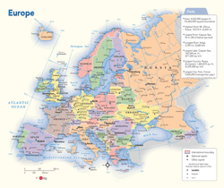 Europe Political Wall Map by GeoNova