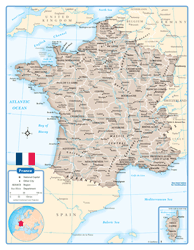 France Wall Map GeoNova