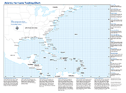 Hurricane Tracking Wall Map by GeoNova