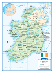 Ireland Wall Map GeoNova
