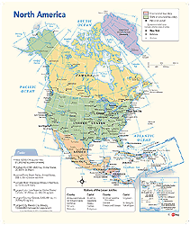 North America Political Wall Maps by GeoNova