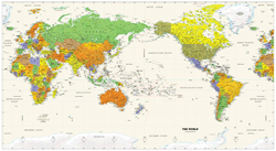 Pacific World Wall Map