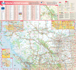 Alberta and British Columbia Wall Map