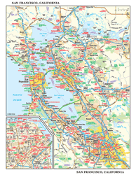 San Francisco, CA Wall Map