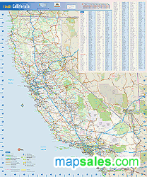 California Wall Map GeoNova