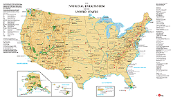National Park System of the United States Wall Map GeoNova
