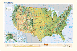 USA Physical Wall Map GeoNova