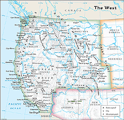 US West Regional Wall Map