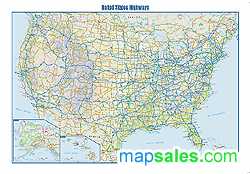 US Interstate Wall Map by GeoNova
