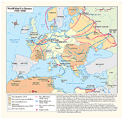 World War II Europe Wall Maps by GeoNova