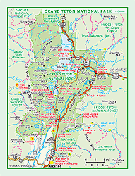 Grand Teton National Park Wall Maps by GeoNova