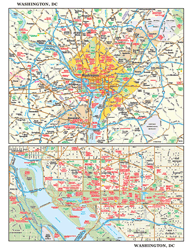 Washington, DC Wall Map