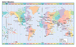 World Time Zone Wall Map GeoNova