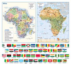 Africa Flags Wall Map