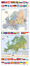 Europe Flags Wall Map