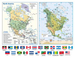 North America Flags Wall Map