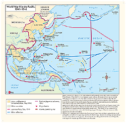 World War II Pacific Wall Map