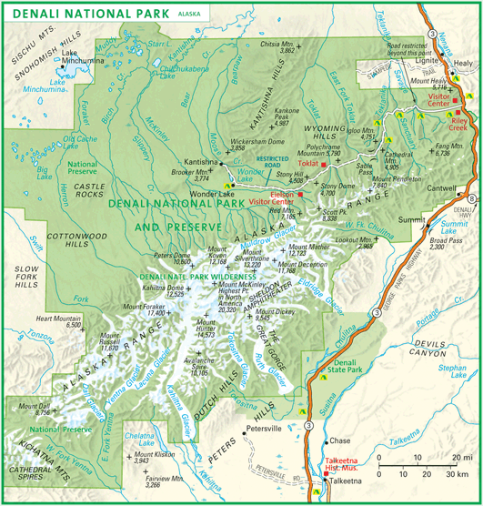 Denali National Park Wall Map