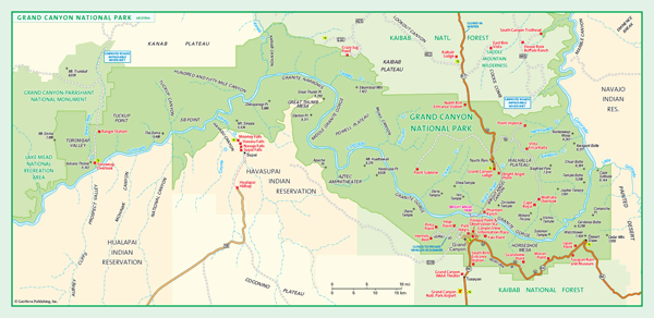 Grand Canyon National Park Wall Map