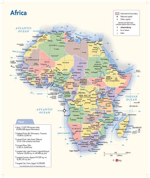 Africa Political Wall Map