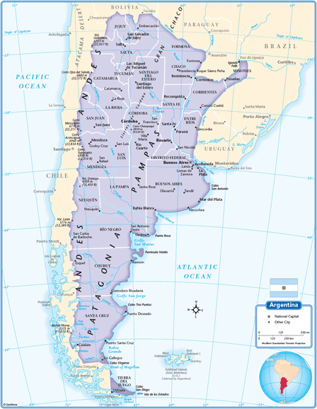 Argentina Wall Map