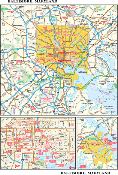 Baltimore, MD Wall Map