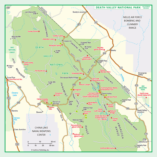 Death Valley National Park Wall Map