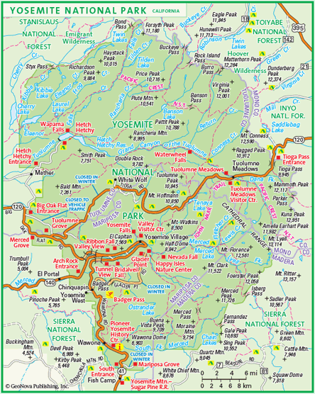 Yosemite National Park Wall Map