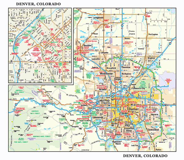 Denver, CO Wall Map