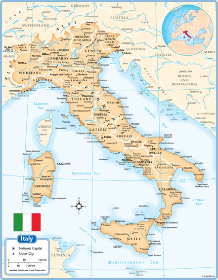 Italy Wall Map by GeoNova - MapSales