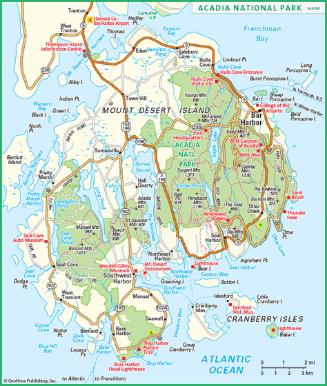 Acadia National Park Wall Map