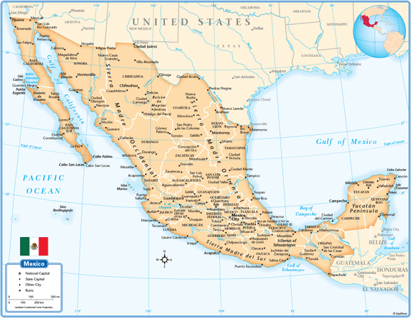 Mexico Wall Map